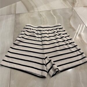 Striped Black & White Knit Women’s Shorts